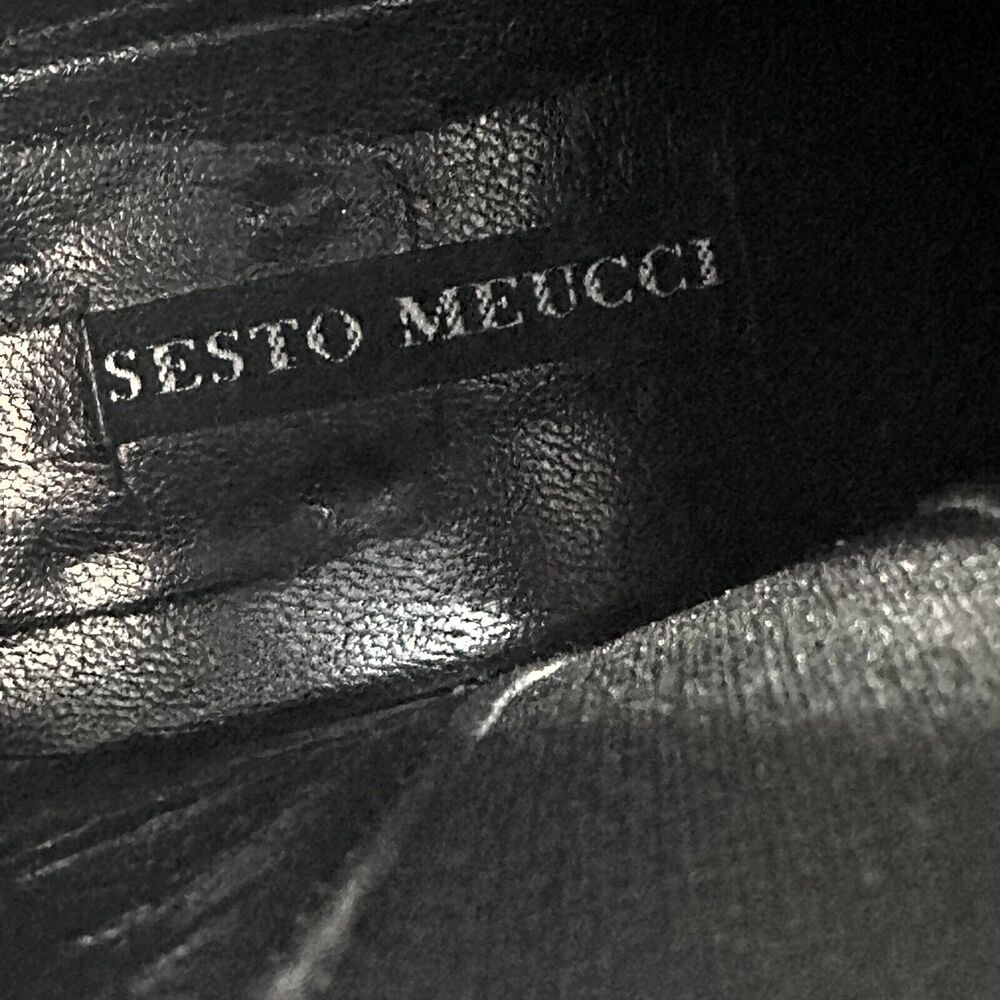Sesto Meucci Womens Ankle Boots 39‎ Brown Suede Leather Woven Vero Cuoio Italy - Picture 15 of 16